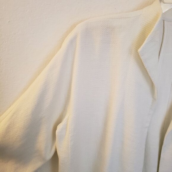 Eileen Fisher White Linen/Cotton Blend Open Front A-Line Jacket Size L* GUC - Picture 3 of 11